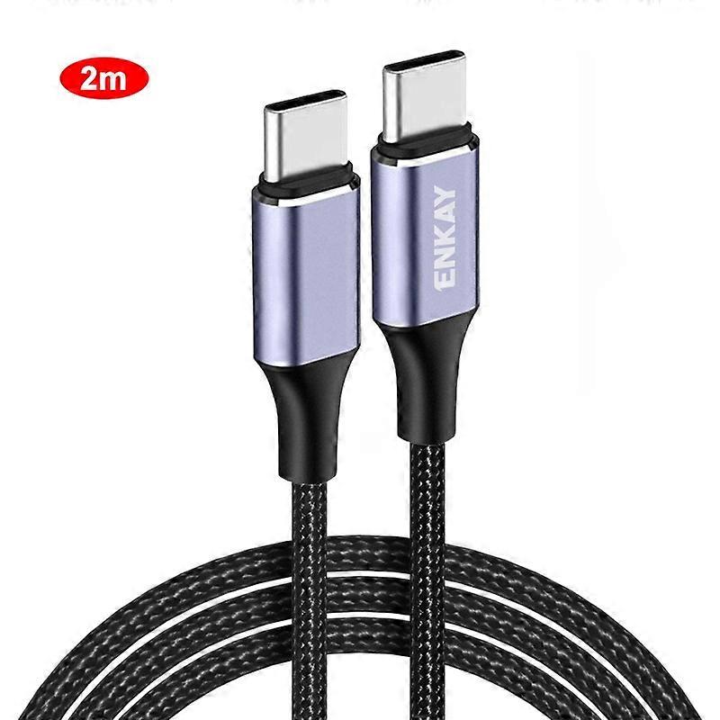 ENKAY PD100W 5A USB-C / Type-C para Type-C Cabo de carregamento rápido com E-Marker, comprimento: 2m