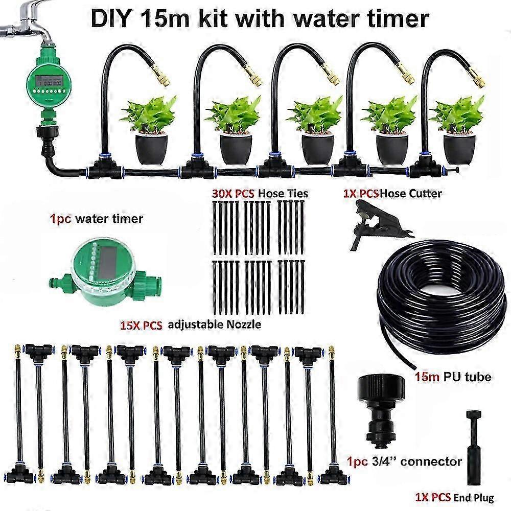 5-20M Universal Atomization Sprinkler Automatic Watering Kits 5M/10M with 20cm Rotating Copper Nozzle Balcony Rainforest Spray SMTX f26
