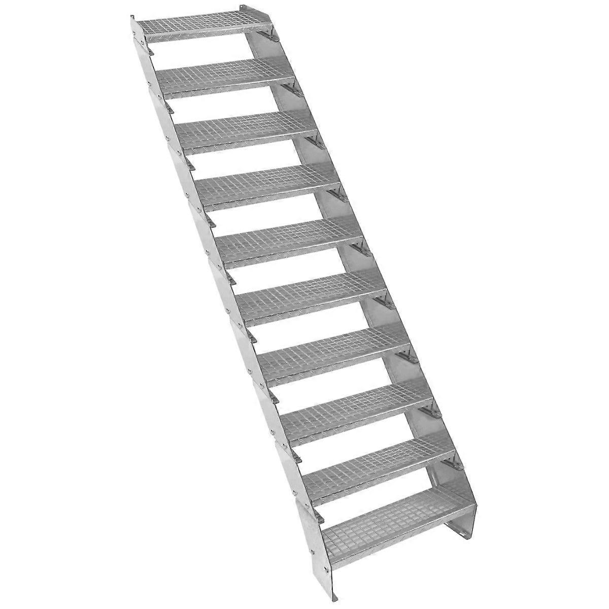 Escalera galvanizada ajustable de 10 tramos - 600 mm de ancho