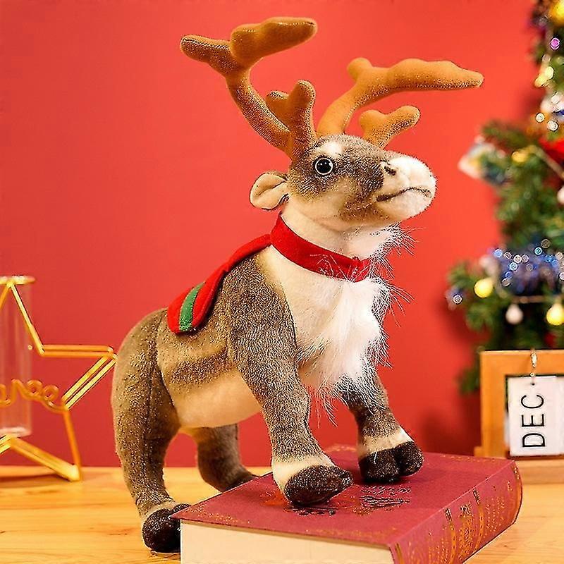 Lifelike Reni Plush Doll Soft umplute simulare Elk Model Xmas Home Decor Plush Deer Jucării copii merry cadou de Crăciun