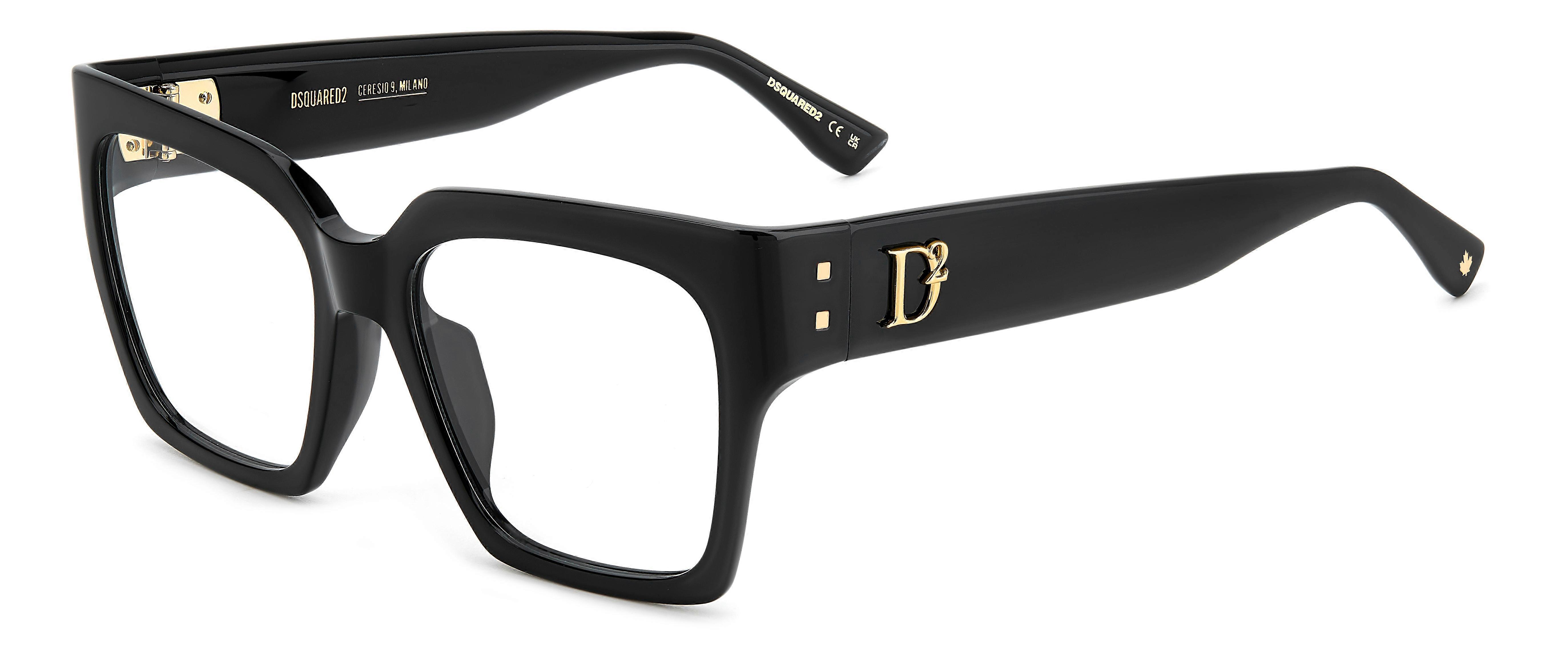 Eyewear Frames DSQUARED2 D2 0151/G 807 BLACK 55/18/140 WOMAN
