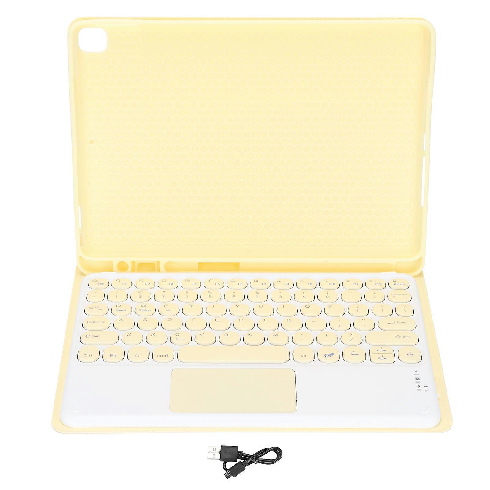 10in Touch Wireless Keyboard with Silicone Case for iOS Tablets, Yellow
