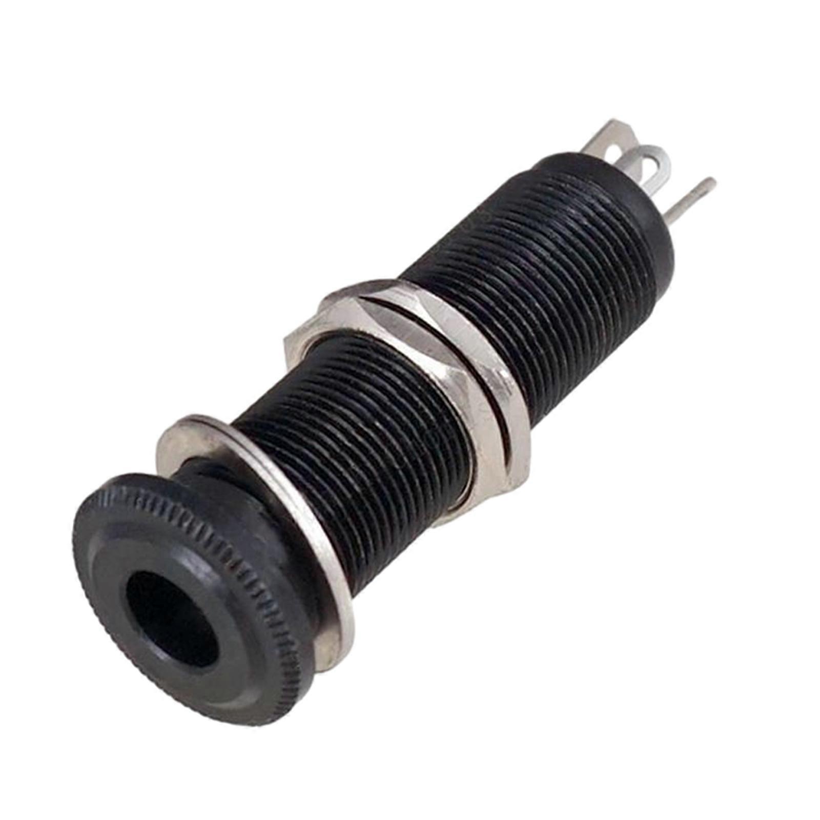Elektrikli Gitar Bas 1/4Inch Varil Jakları Silindir Giriş/Çıkış Mono Aktif Uzun Dişli Jaklar Soket Gitar Aksesuarı Siyah