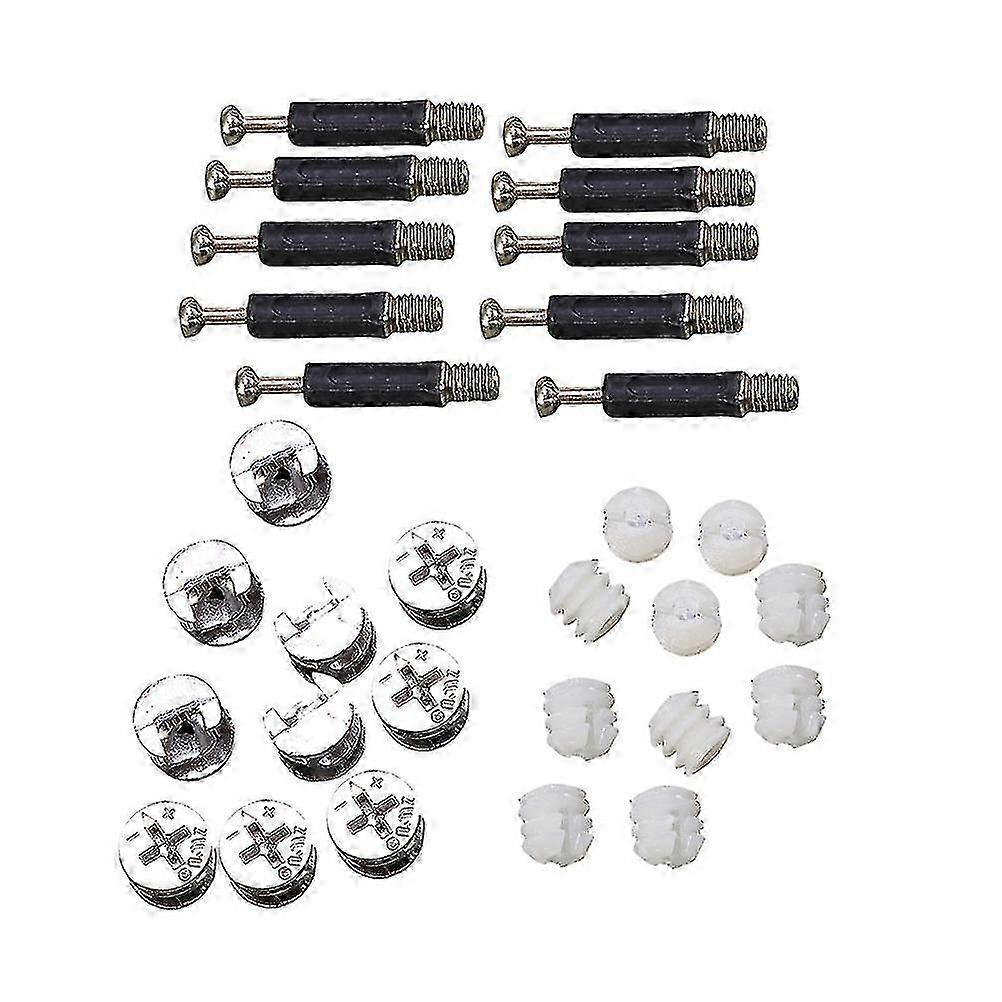 24 Sets Furniture Hardware Kit with Cam Lock Nuts, Screws, Dowels & Camlock Connectors