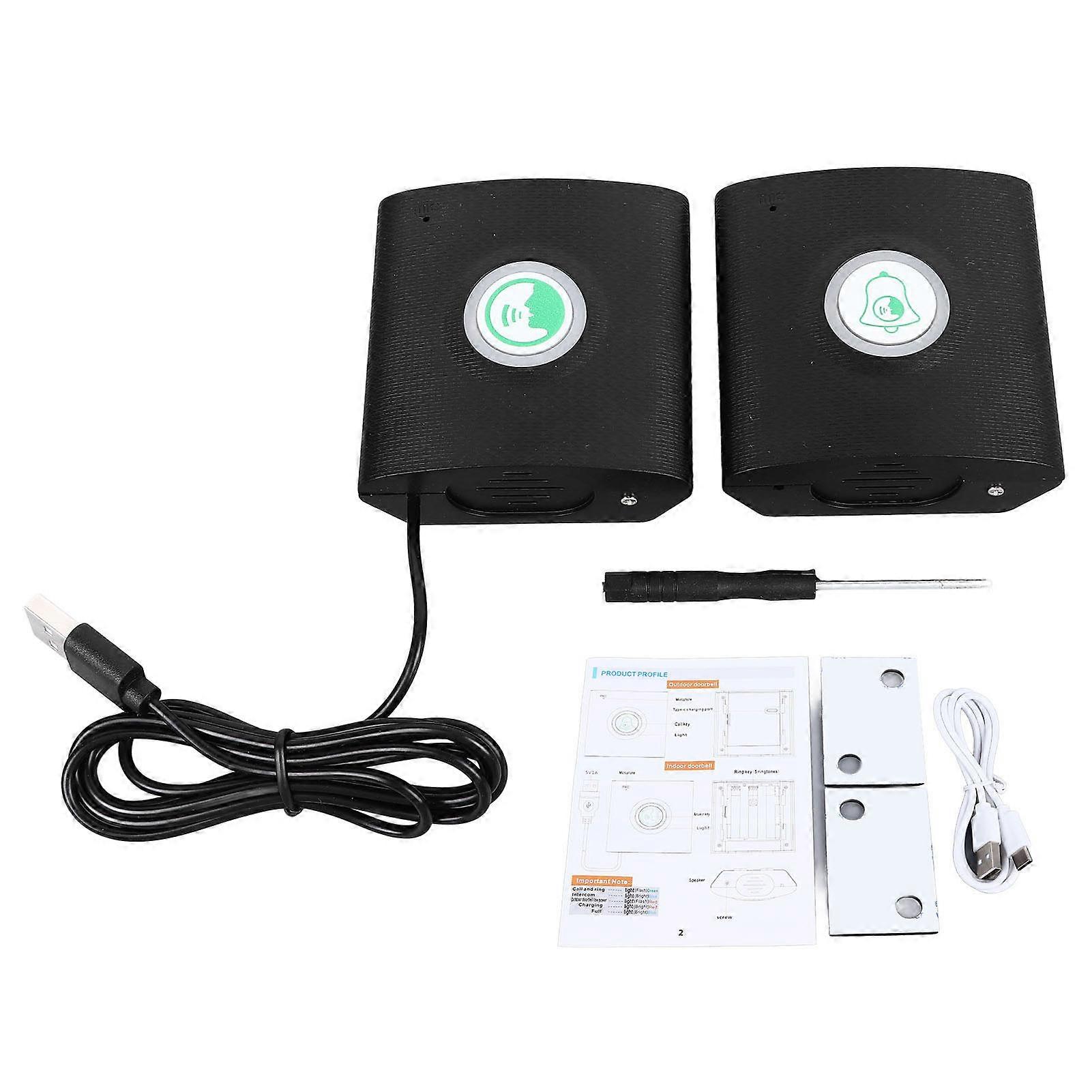 Wireless 2-Way Voice Intercom Doorbell: Clear Sound, Easy Install, Long Standby, Adjustable Volume