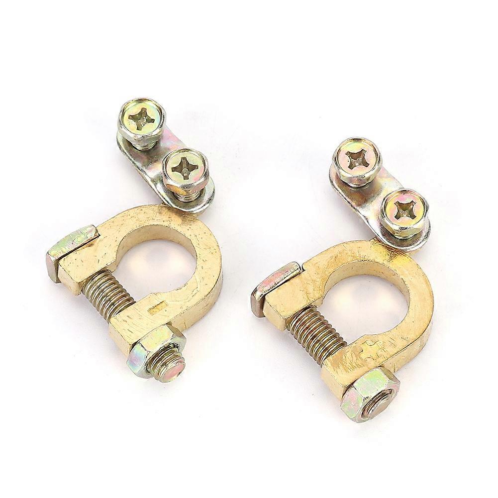 2pcs Car Battery Copper Terminal Pile Head Clamp Clips Connector Auto Accessories
