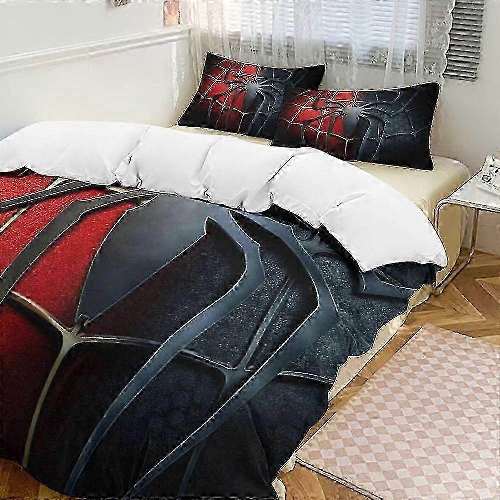 o2464 Lençóis de Cama Spider-Man Edredom Se, Conjunto de Cama de 3 Peças Conjunto de Cama Macia para Quarto Todas as Estações (1 Capa de Edredom e 2 Fronhas) Cama Sh