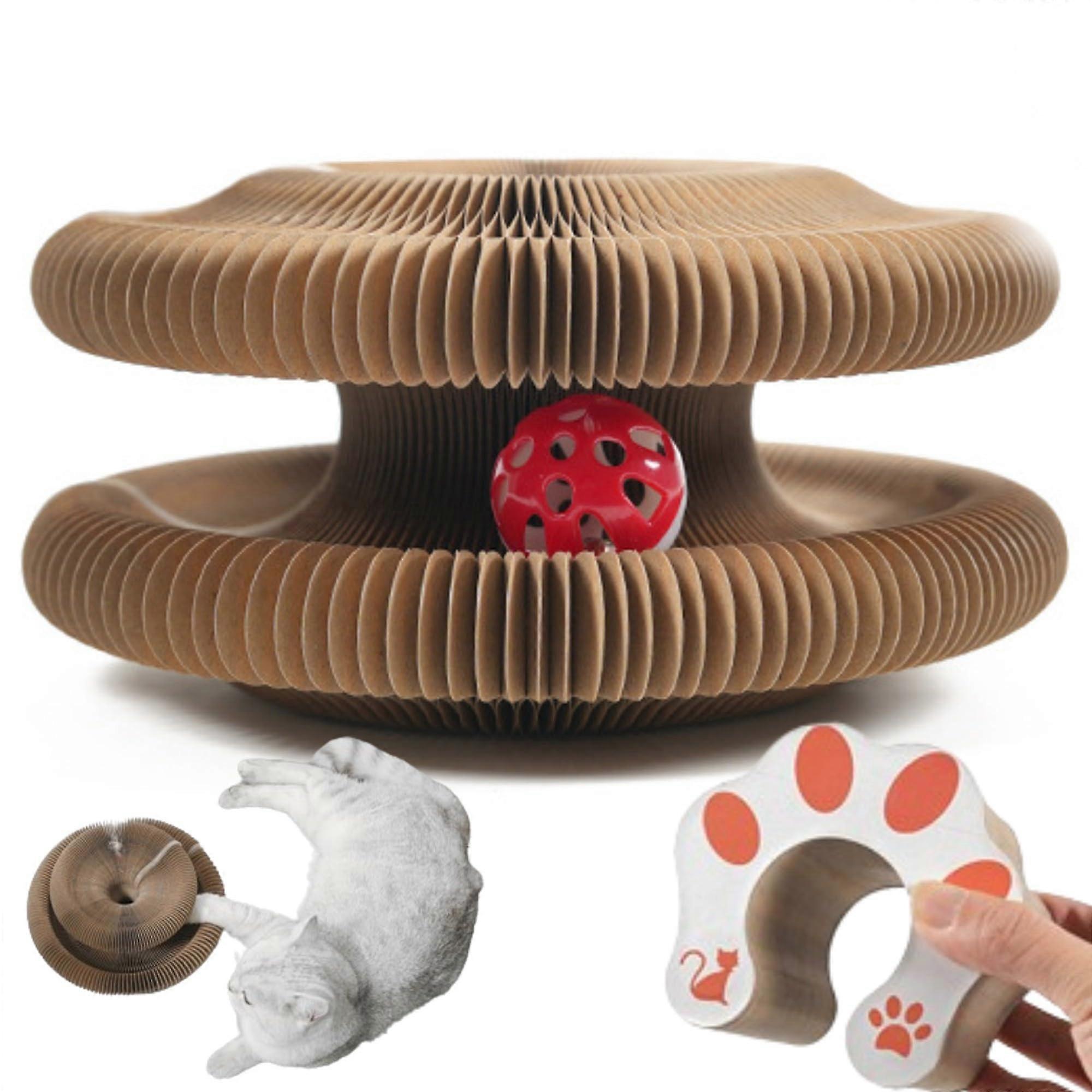 Interactive Foldable Cat Toy for Indoor Cats - Durable, Lightweight, Multi-Section Design in Bright Colors