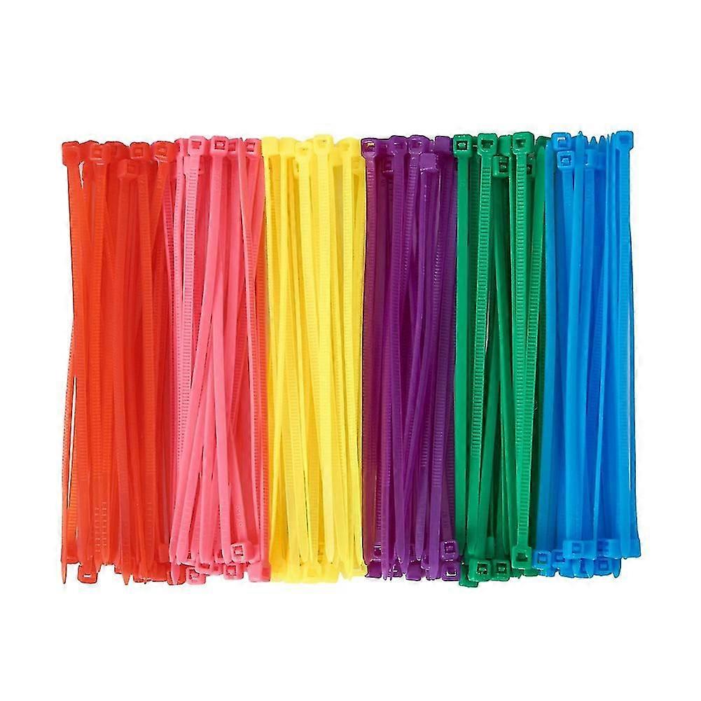 600 Pieces (100 Per Color) Small Colored Zipper Ties 4inch Multicolor Zipper Ties suitable for Decorating Me
