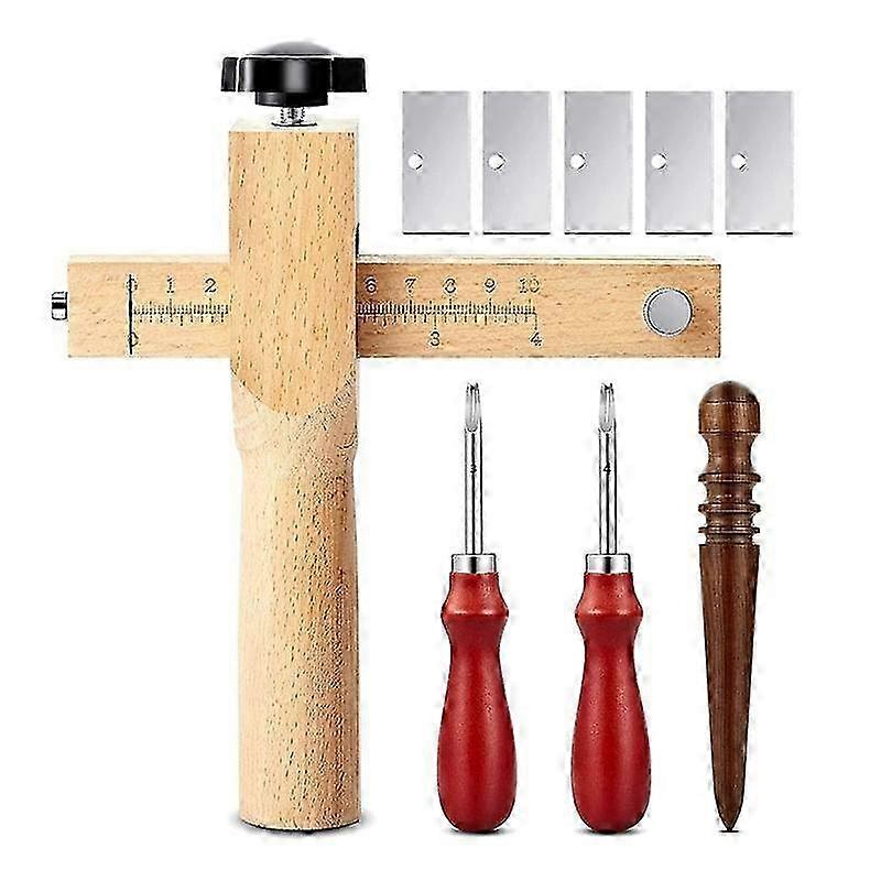4Pieces Leather Strap Cutter Adjustable Leather Strip Cutter Strap Cutter Sets with Tools for DIY C