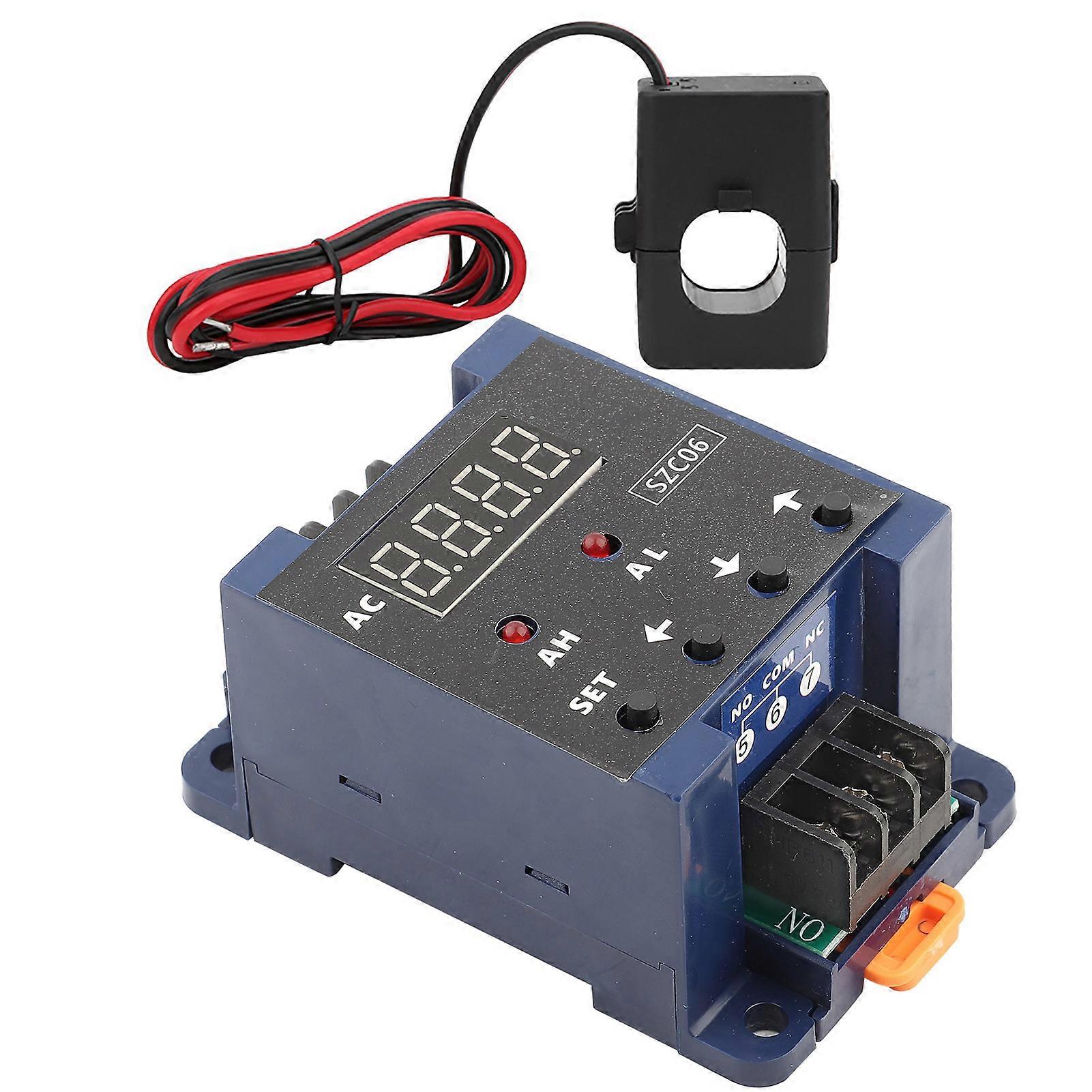 SZC06 AC Digital Ammeter 0.3‑50A Measure Range Upper Lower Limit Alarm Delay Relay Detec AC110‑220V