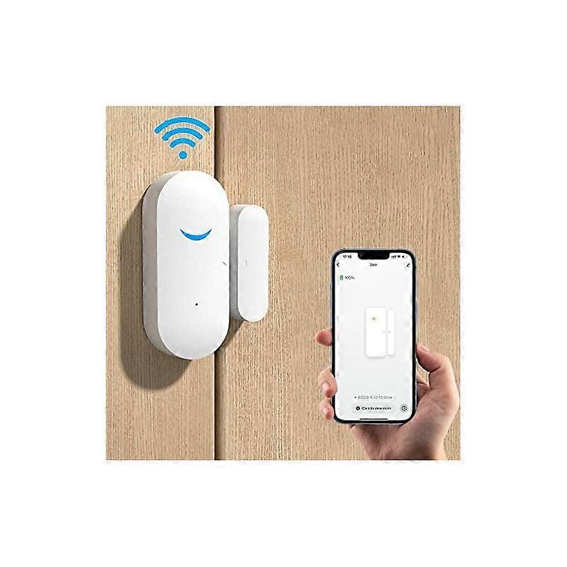 1 Packung WiFi-Türsensor, Fenstersensor, Fenstersensor-Echtzeitalarm, kompatibel mit Google, Home Security-Türöffnungskontaktsensor