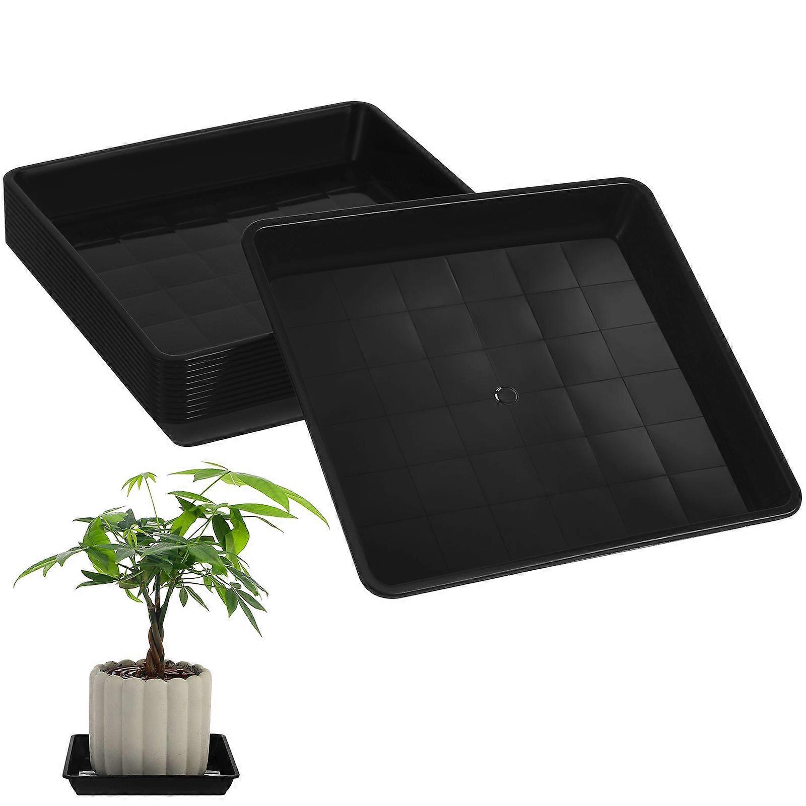 12 قطعة حوض زهرة أسفل الحصير صواني Sqaure صواني وعاء الزهور مربعة الصحون النباتية