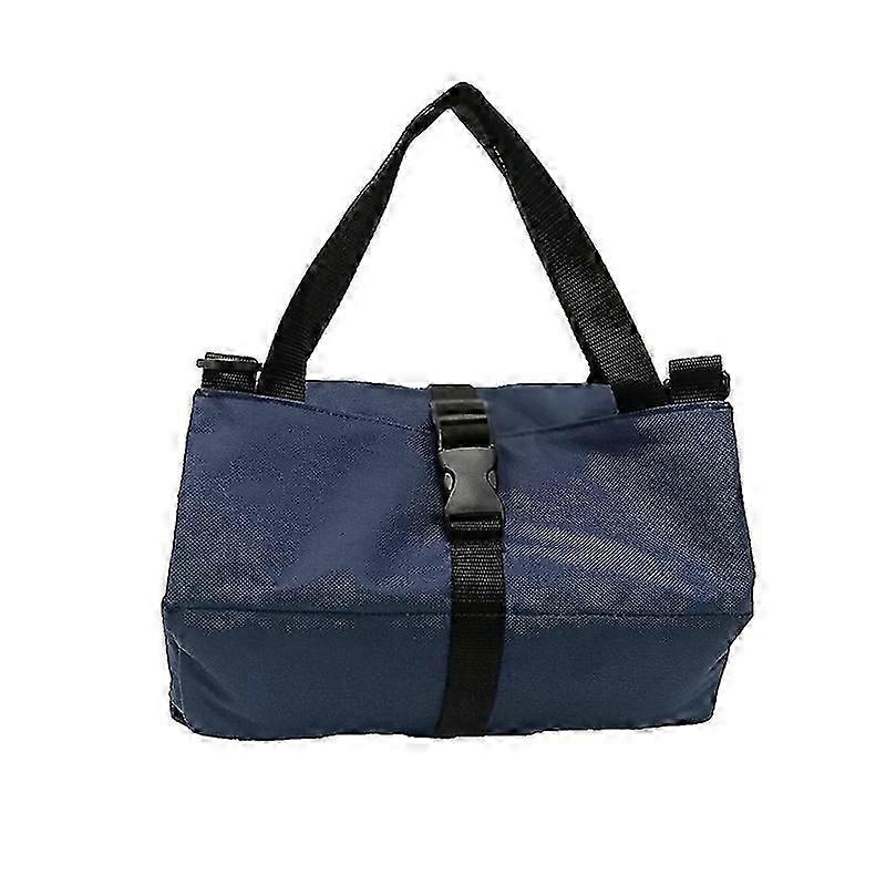 Portable Roll Up Bag with Buckle Oxford Cloth Hanging Tool Storage Bag for Hardware Automobile Parts Dark Blue