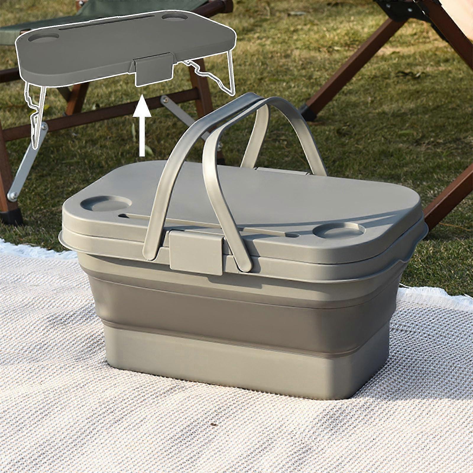 Collapsible Picnic Basket, Collapsible Picnic Basket with Handles (with Table Lid)