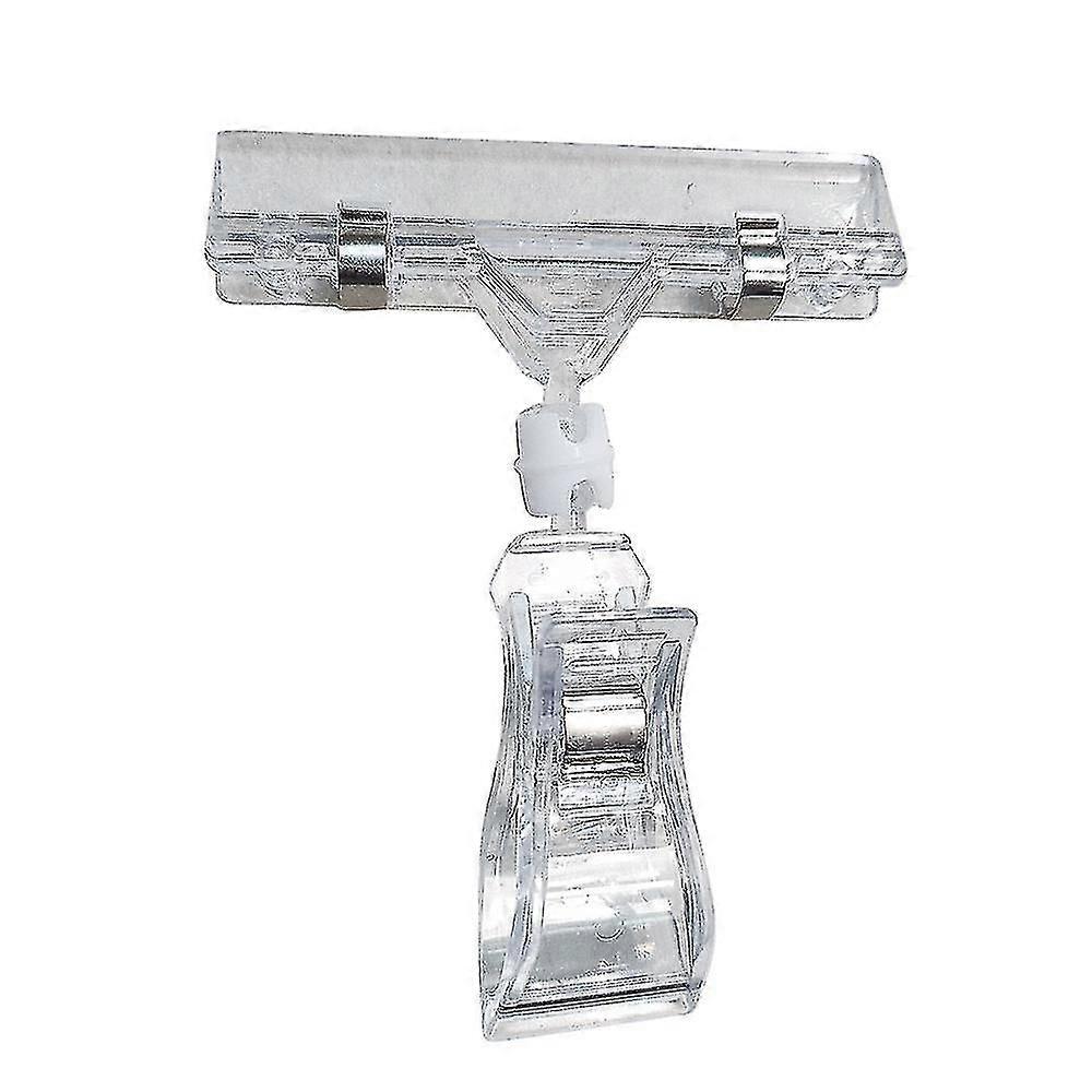 Label Clips, Plastic Rotatable Clip-on Style Merchandise Sign Transparent Note Card Fixator Paper Holder Price Tag Clamp For Market Home Shooping Mall
