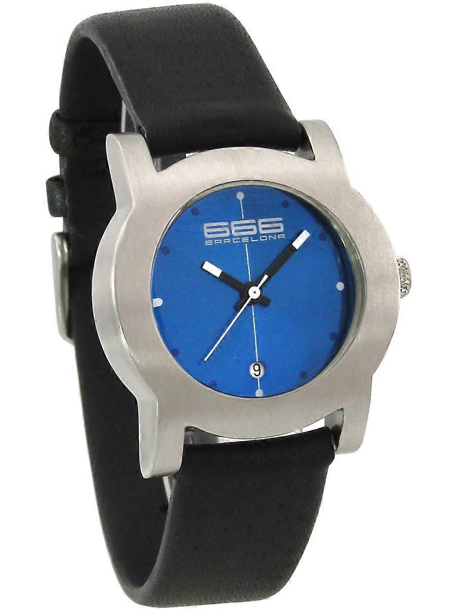 666barcelona Svart Äkta Läder 666-241 Damklocka