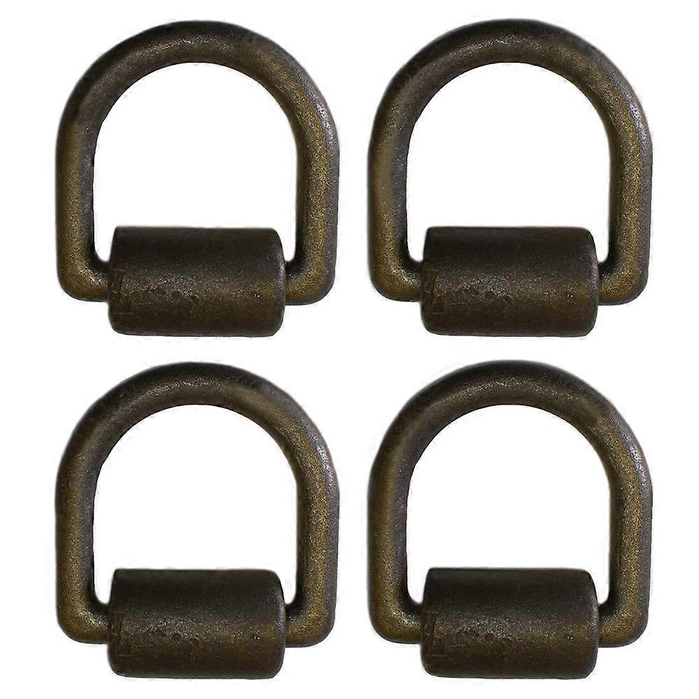 WeldOn DRing Set of 4 - 1' Black Heavy-Duty Tie Down Anchor for Campers, RVs, Tow Trucks, and Trucks
