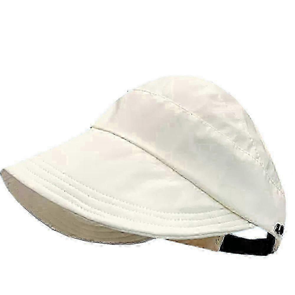 Wide-Rimmed Empty-Top Sun Hat with UV Protection and Visor