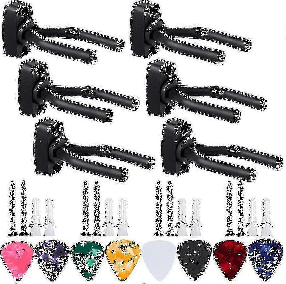 6 stk. gitarkroker gitarveggholder - Gitarholder plassbesparende gitar