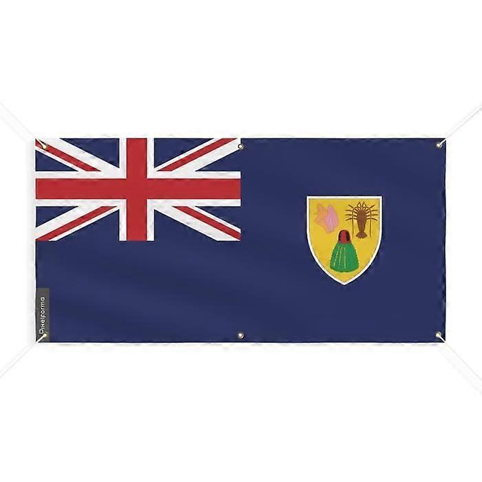 Turks and Caicos Islands Flag Banner 6 Grommets 40x80cm Polyester