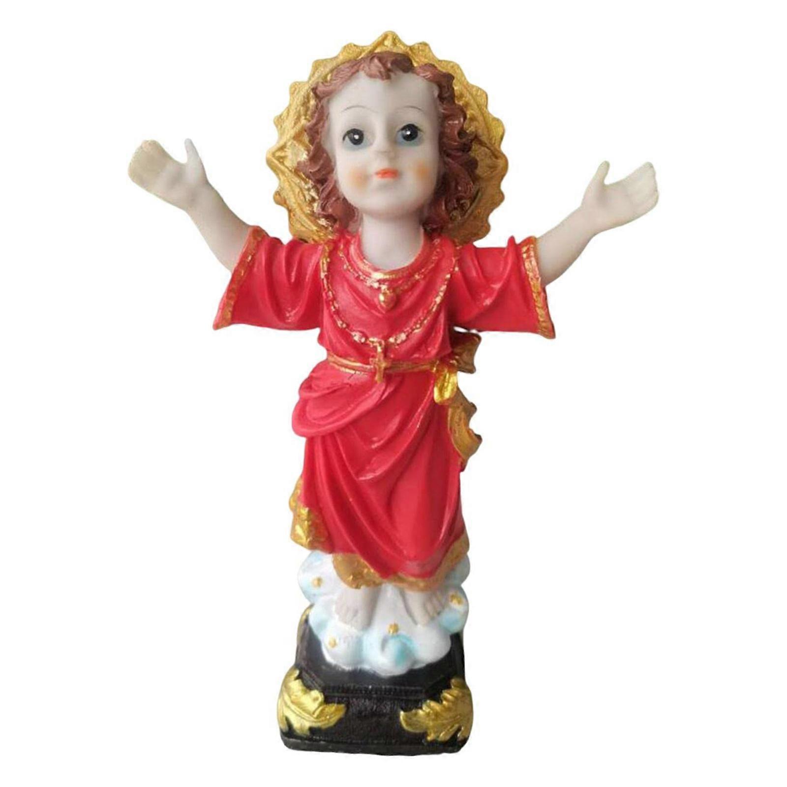 Religious Figure Divinity Child Resin Tabletop Ornament Religious Home Decoration for Shelf or Mantelpiece Display