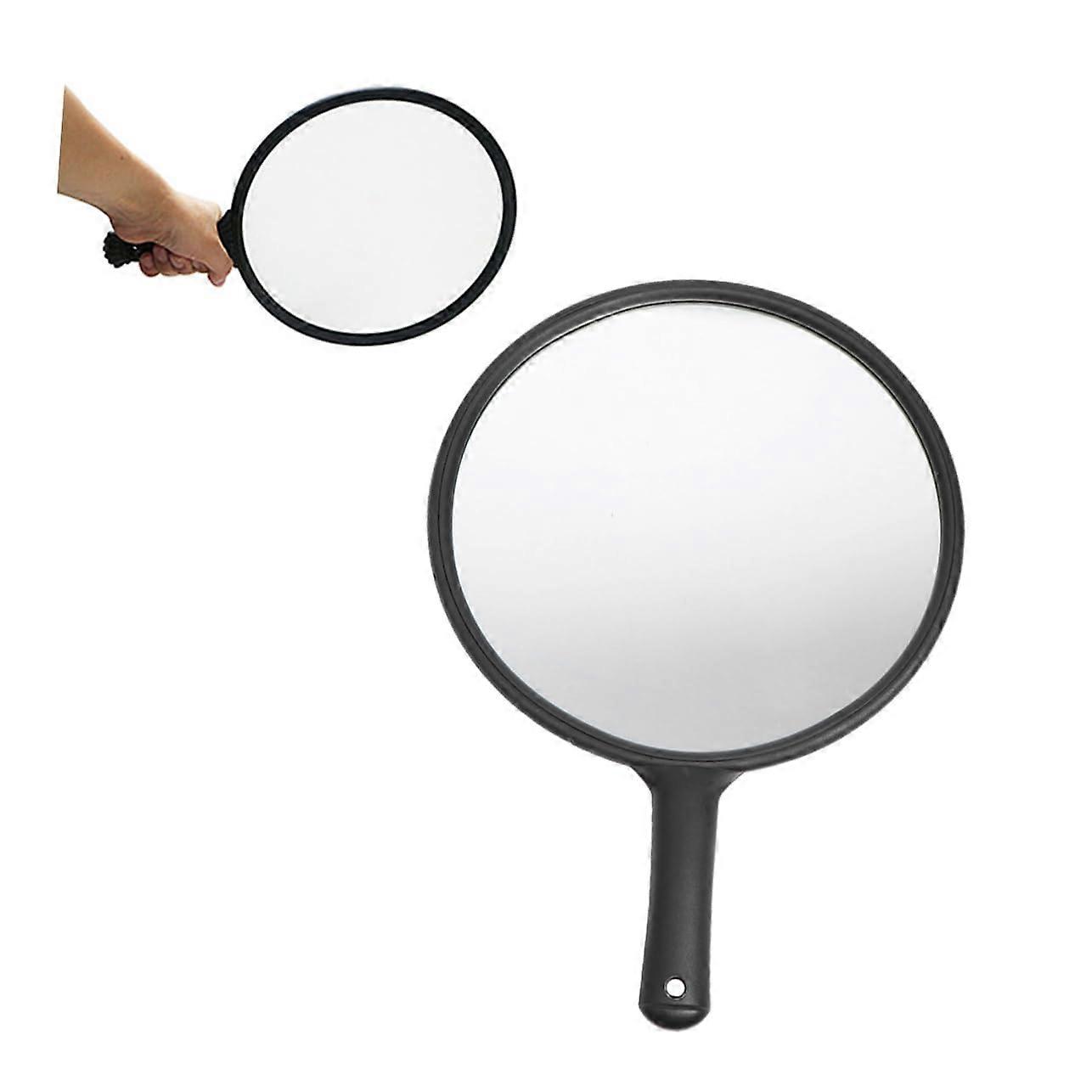 Large Round Handheld Makeup Mirror with Lights, Portable Stylish Design for Easy Makeup Application, Practical Travel Accessory
