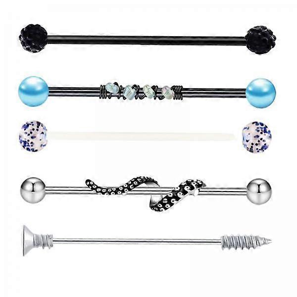 4x 5x boucles d’oreilles barre pour le piercing industriel