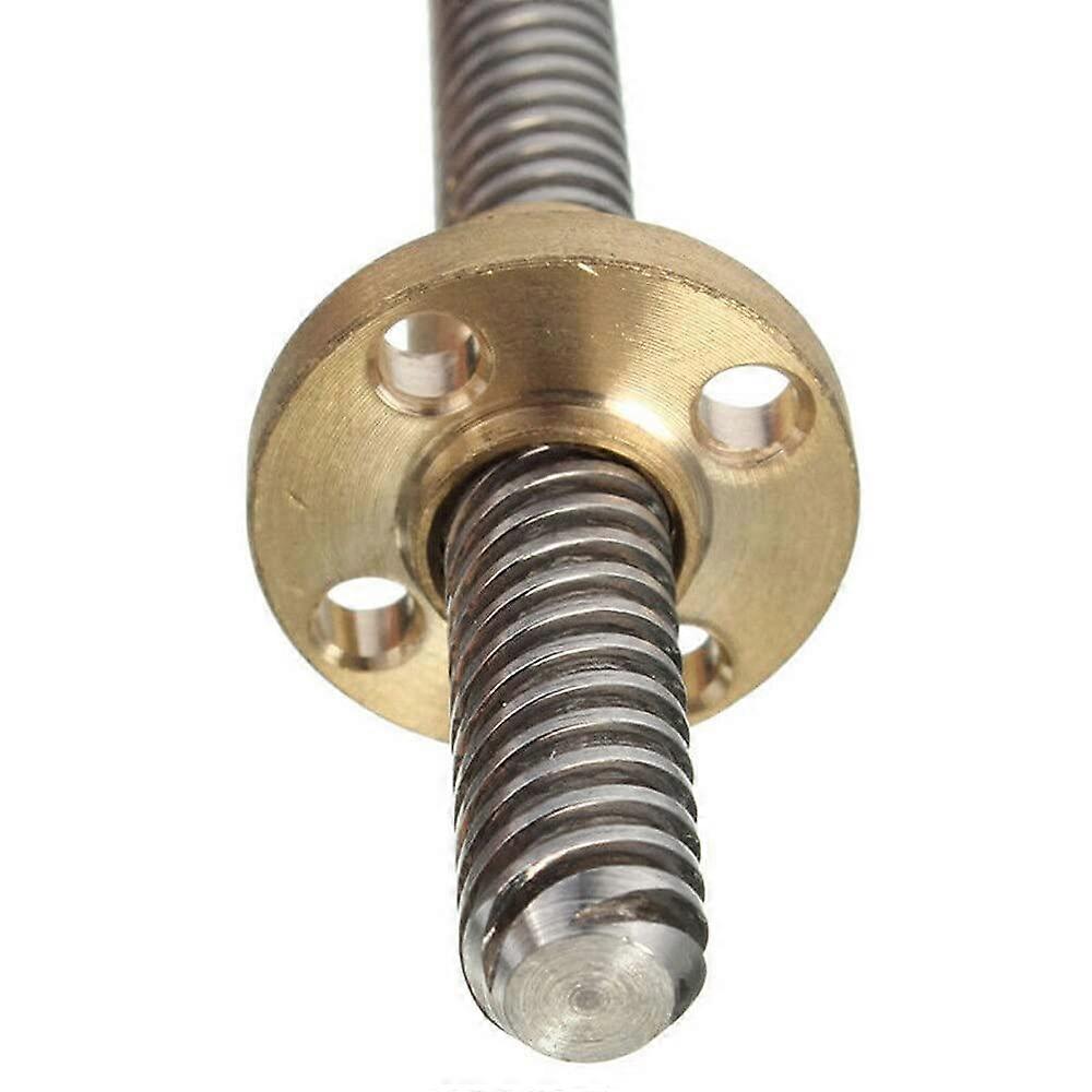 T16 Lead Screw 100mm to 1000mm Lengths, 4mm Pitch Trapezoidal Screw with Brass Nut, Compatible with CNC Applications