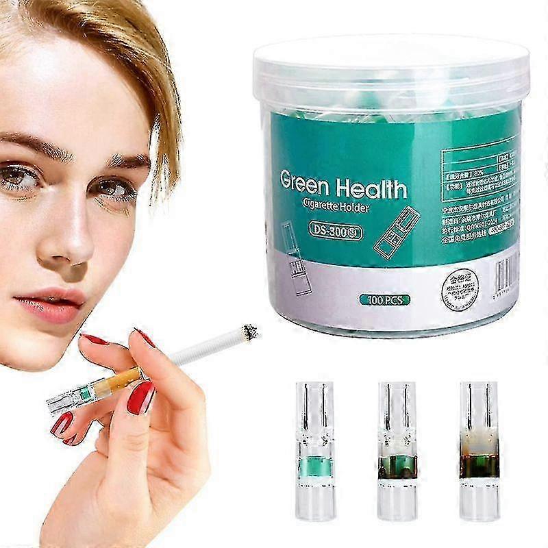 100 قطعة مرشحات قطران السجائر القابل للتصرف ، ملحقات حامل السجائر