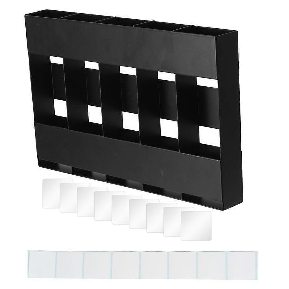 Five-grid Straw Cutlery Metal Storage Rack Kitchen Organizer