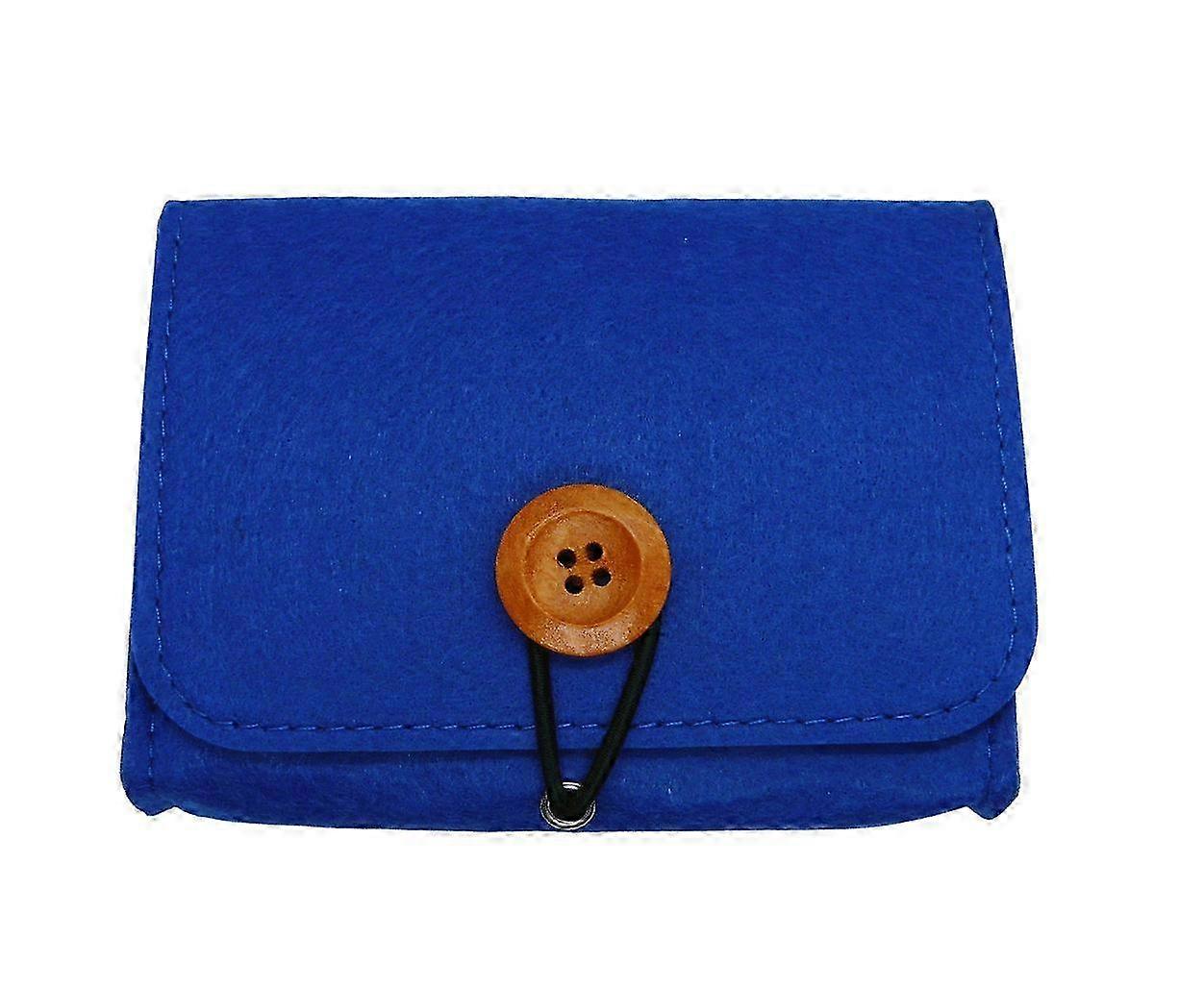 小さなフェルトエッセンシャルオイルトラベルケースポータブルオーガナイザー - ブルー