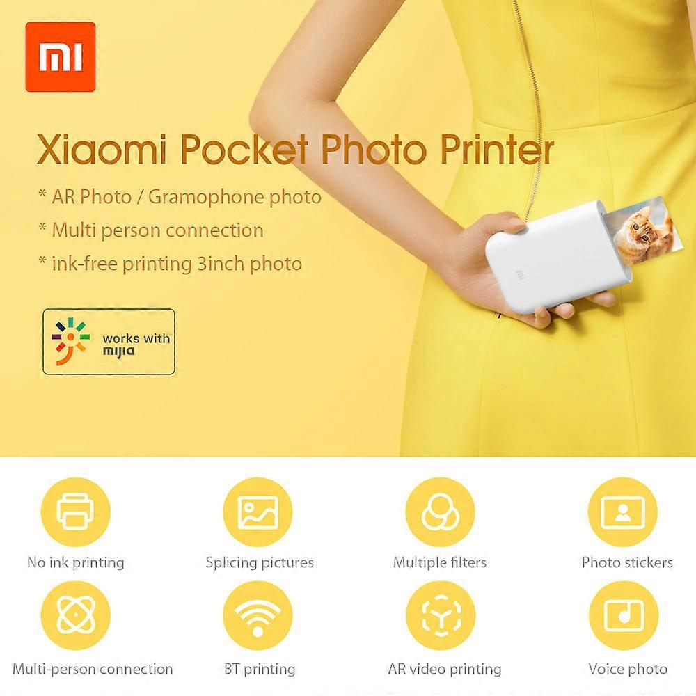 Xiaomi Zink Portable Photo Pocket Printer 400dpi Mini AR Printer With DIY Share Function 500mAh Battery Compact Mobile Printer