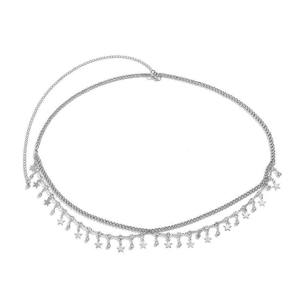 Bikini Rhinestone Chain Waist with Multiple Layers Chains of Body
