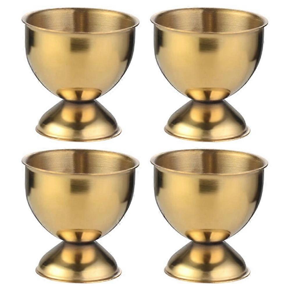 Egg Cups Set Stainless Steel Soft Tray Tool Holders Kitchen, Gold