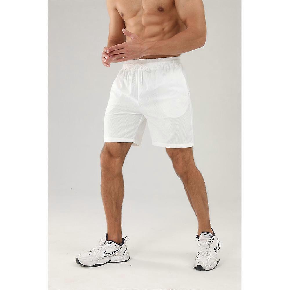 Summer Solid Colour Elastic Waist Sweatpants Corduroy Simple Five Shorts Men's Shorts Casual Trousers