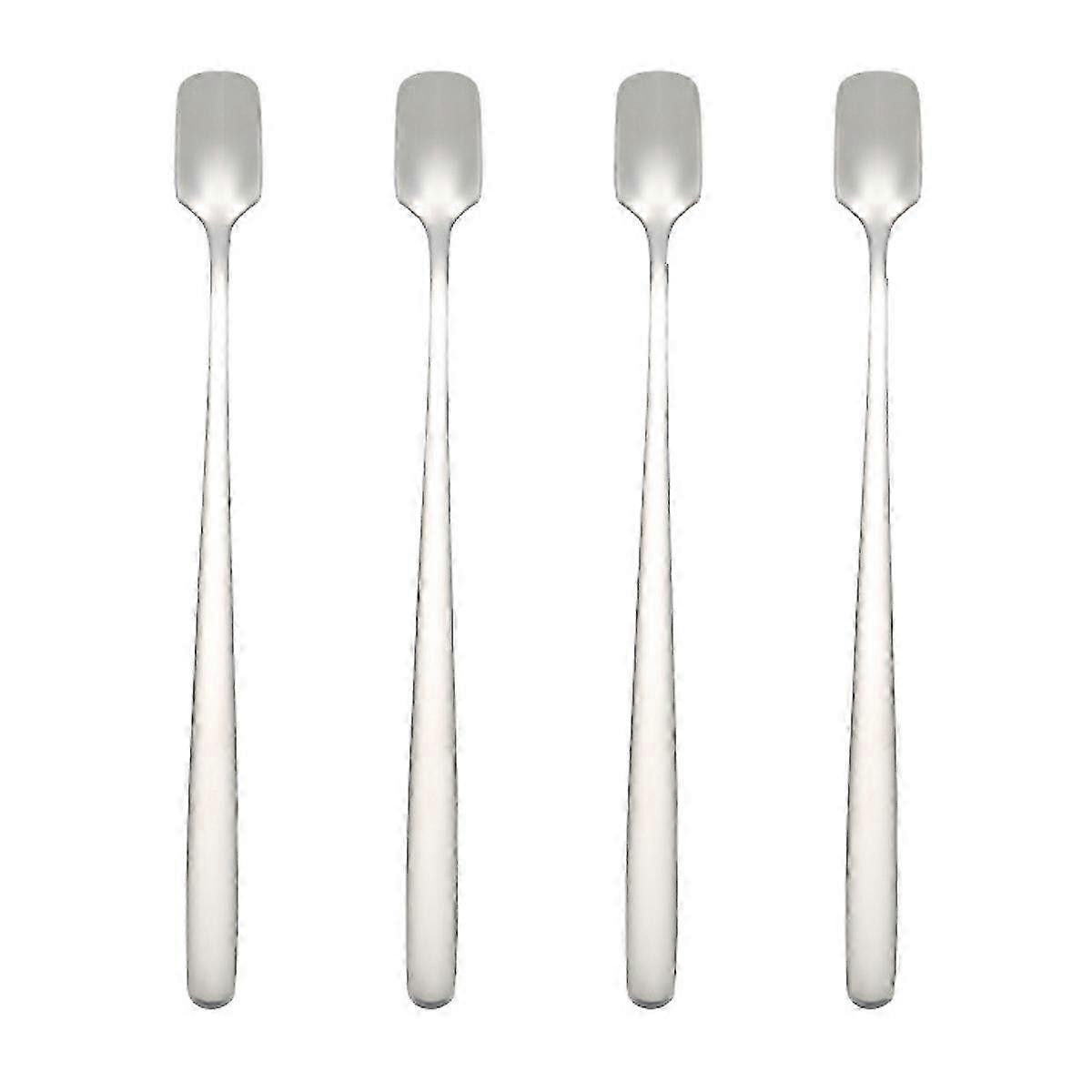 4-delt rustfrit stål langskaftsskeer til kaffe, is og cocktails