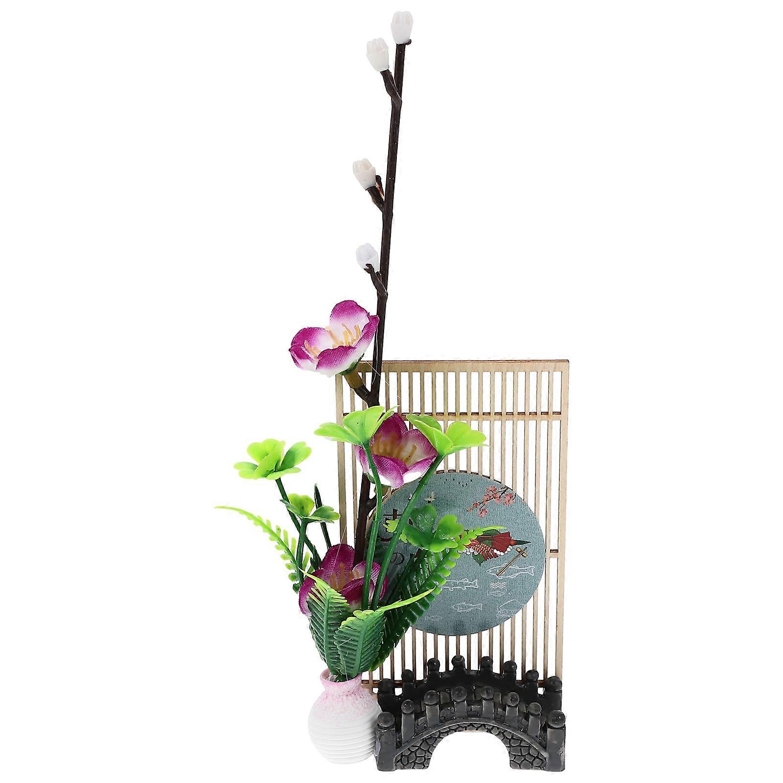 Sushi Plate with Floral Decor Artificial Mini Flower Adornments for Japanese Dining and Elegant Tabletop Decoration, Lightweight Design for Sushi
