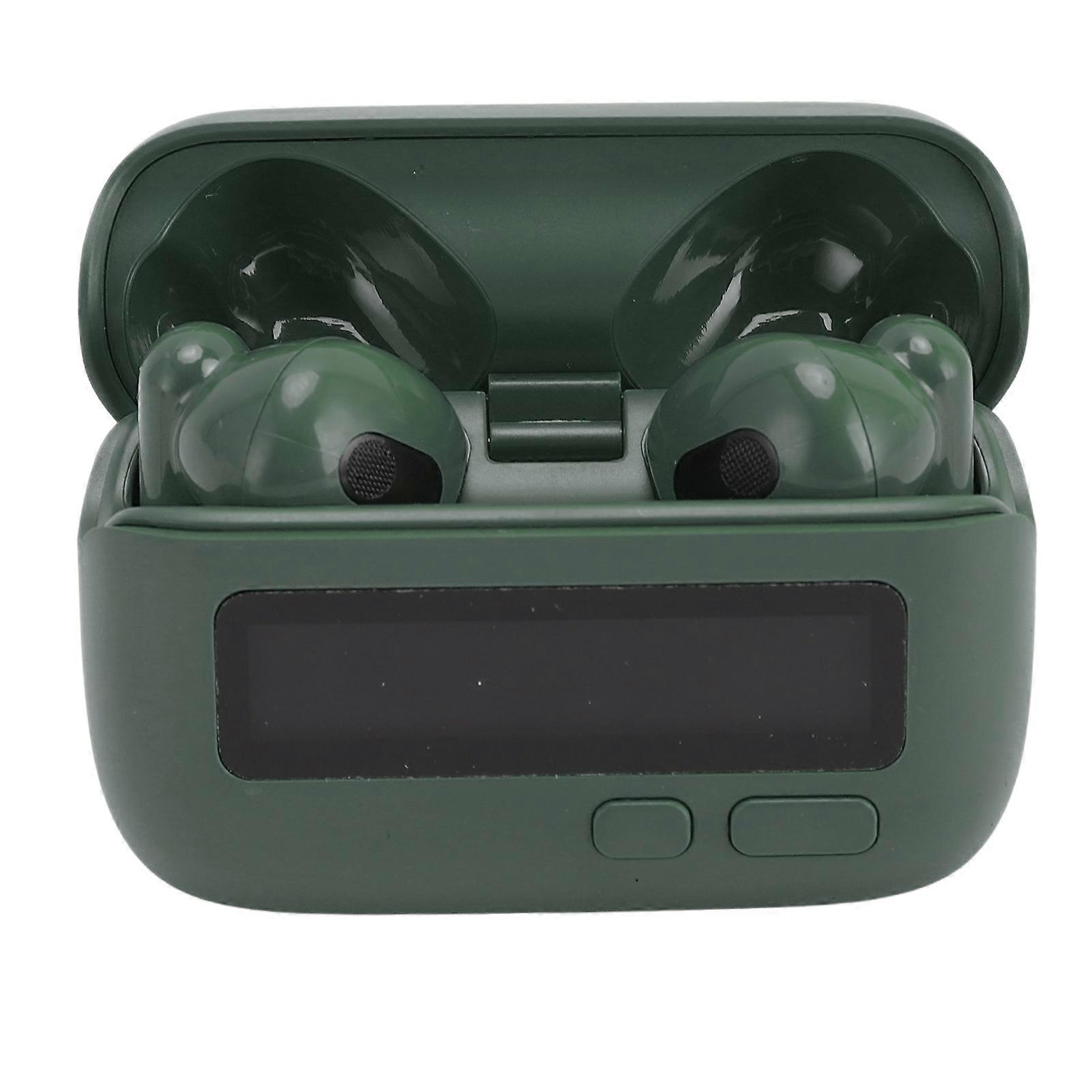 Wireless Bluetooth 5.2 Earbuds Retro Clock Display BB Machine Shaped ENC Noise Cancelling Portable Earbuds for Sports Games Travel Green 