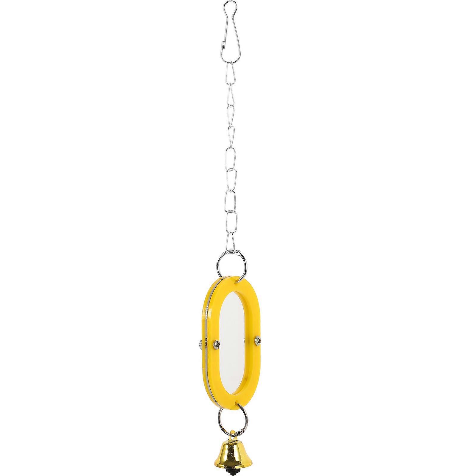 Durable Hanging Bird Mirror with Bell for Pet Birds – Stimulates Curiosity, Bright Colors, Attachment, Outdoor Use