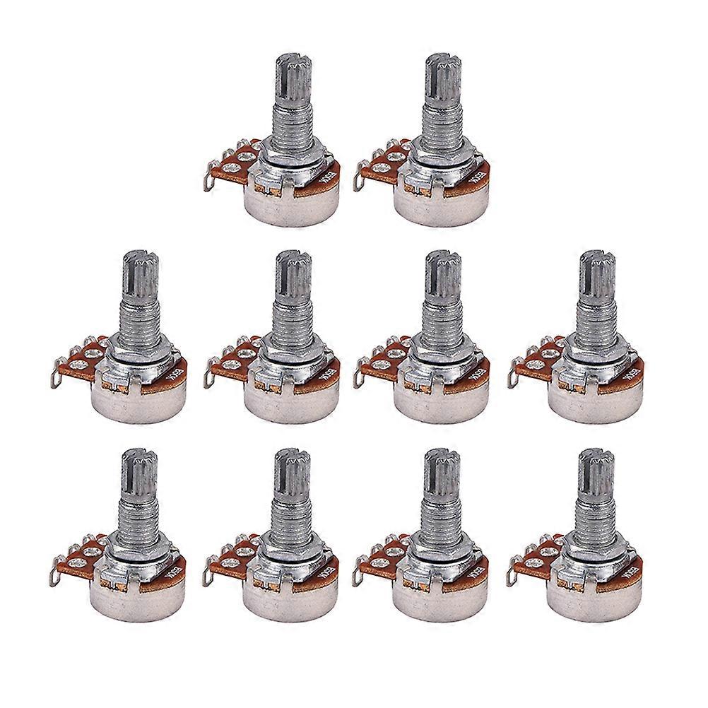 Full Size Potentiometer B50k Long Shaft Potentiometer Audio Taper Low Friction for Guitar and Bass 10Pack