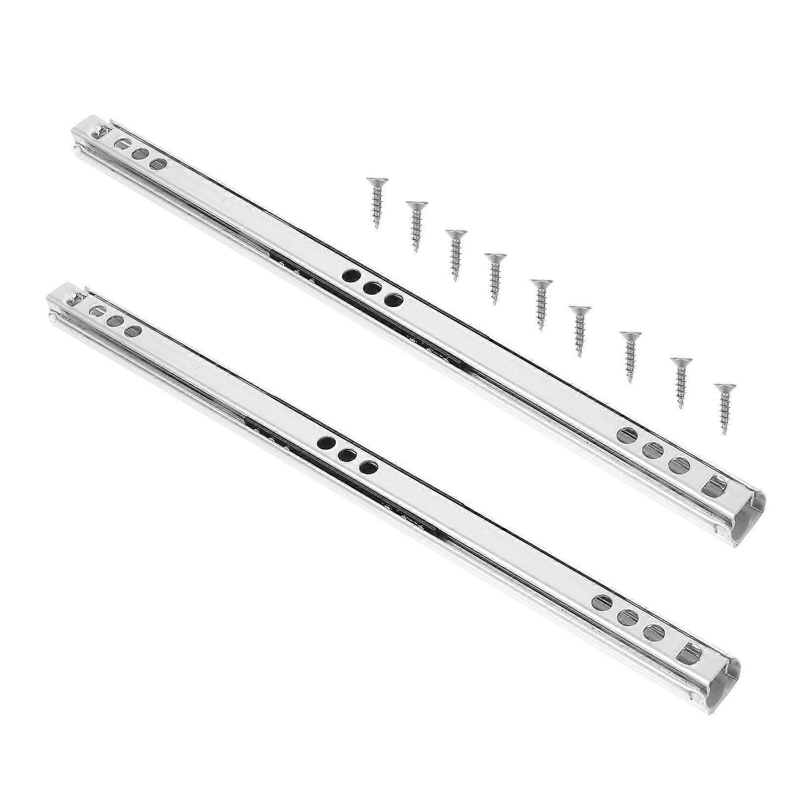 DIY Enthusiasts Heavy Duty Drawer Slide Cupboard Miniature Slide For Silver 2Pcs