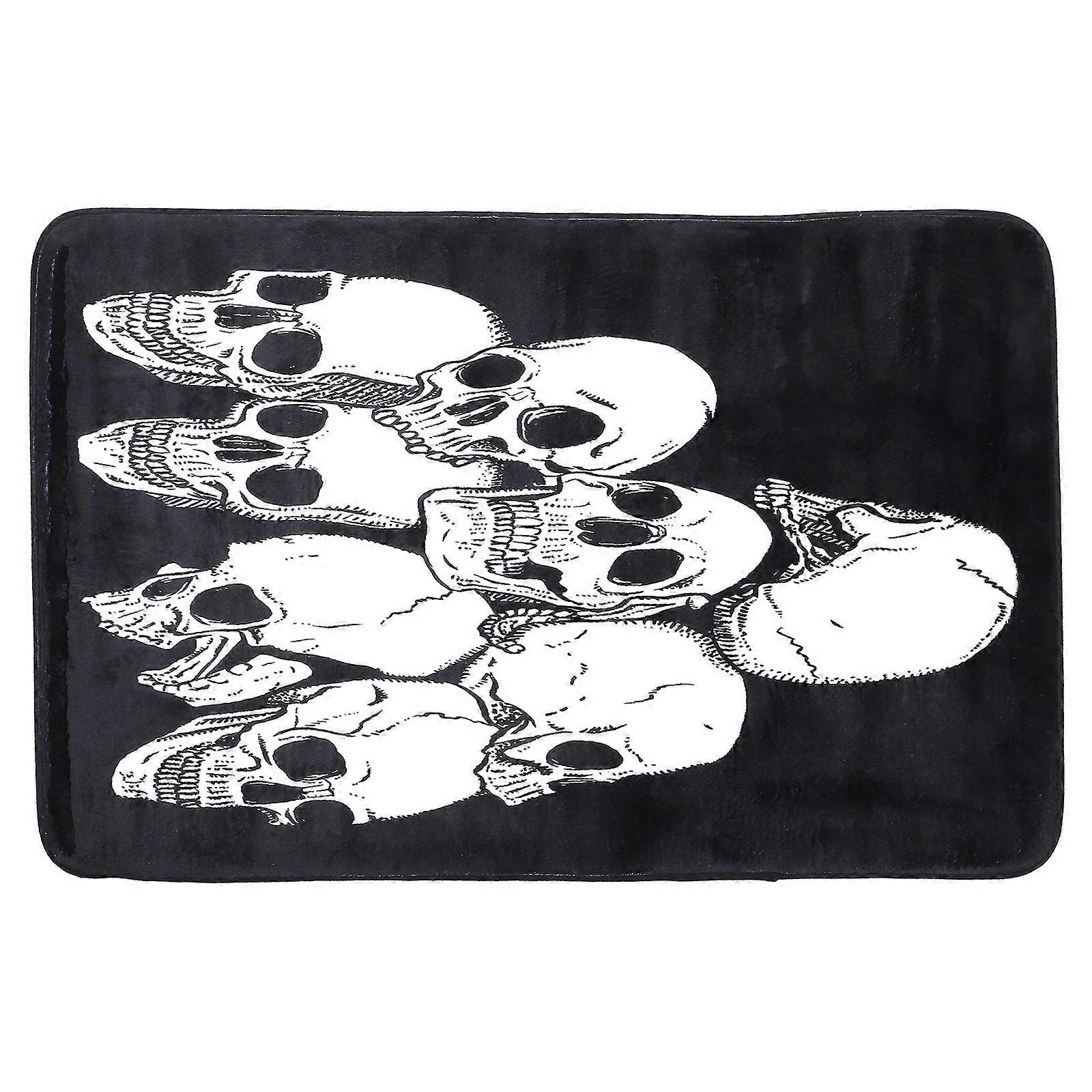 Halloween Floor Mats Skull Shaped Rug Anti Slip Protect Floor 80X50cm 1Pcs