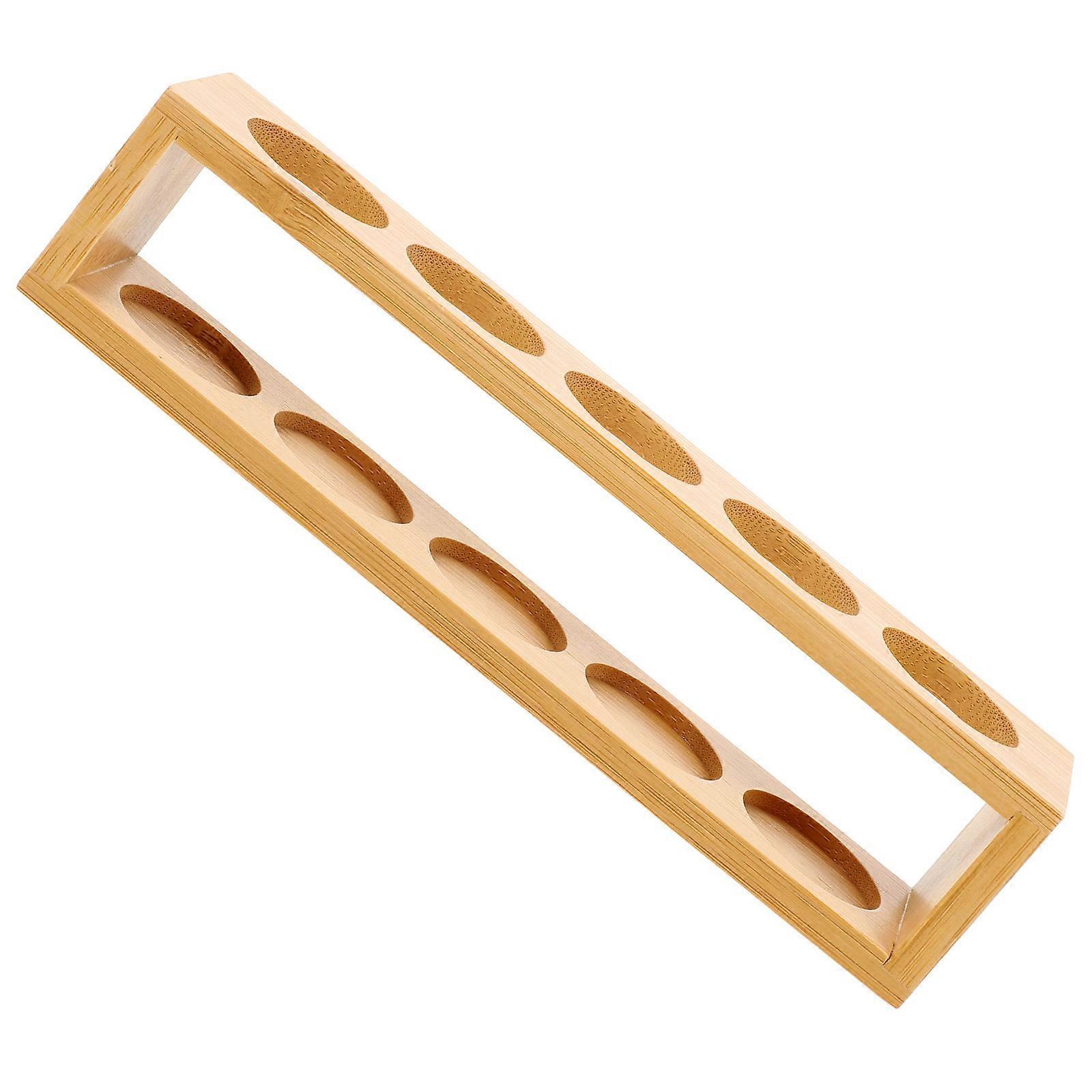 Beige Synthetic Material Storage Rack for Essential Oils with 5 Slots for Organization