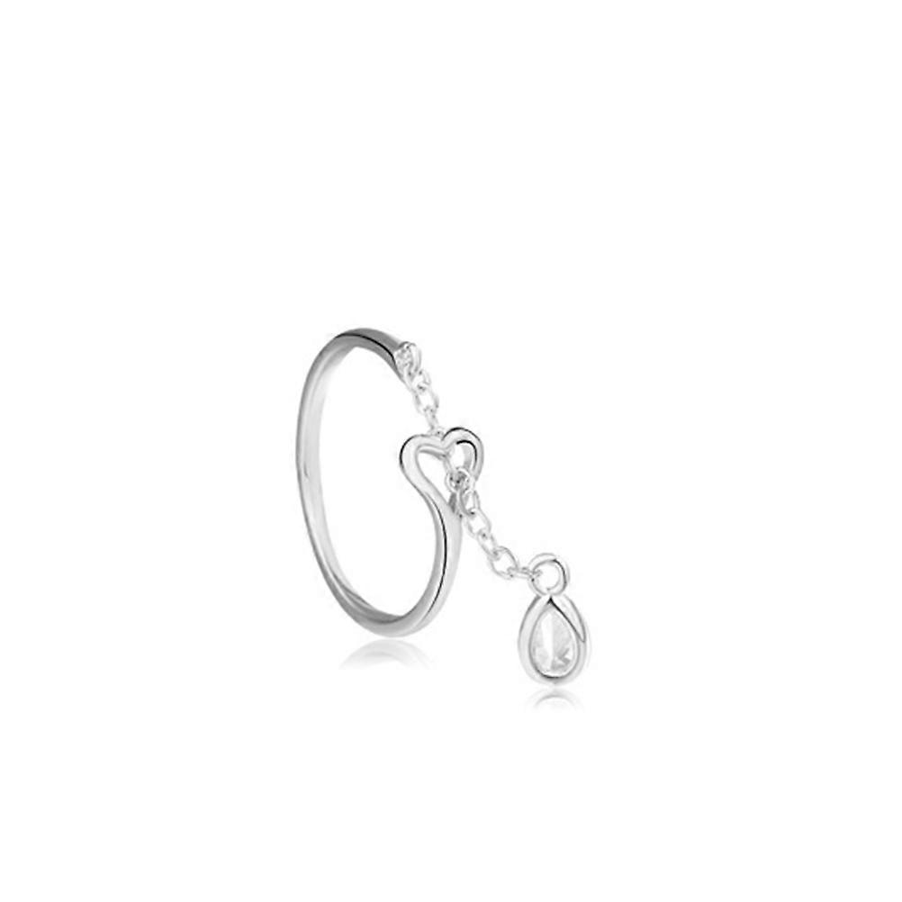 Anelli di gioielli per le donne cuore d'argento Waterdrop semplice regalo di Natale da sposa 16mm rame regolabile 1Pack