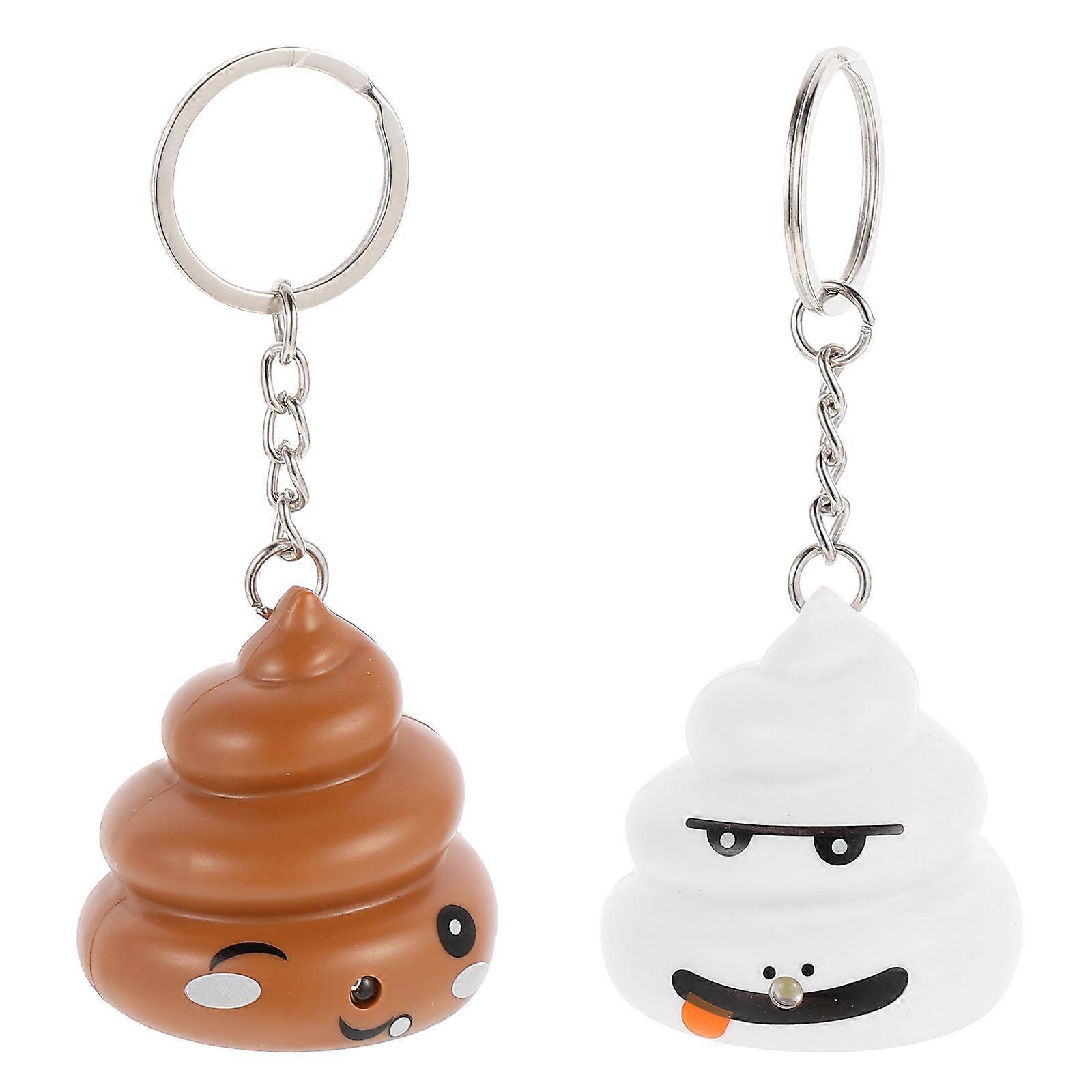 Convenient Keychain Poop Design Keychains Ornaments For Daily Life 8.50X3.50X3.50CM 2Pcs