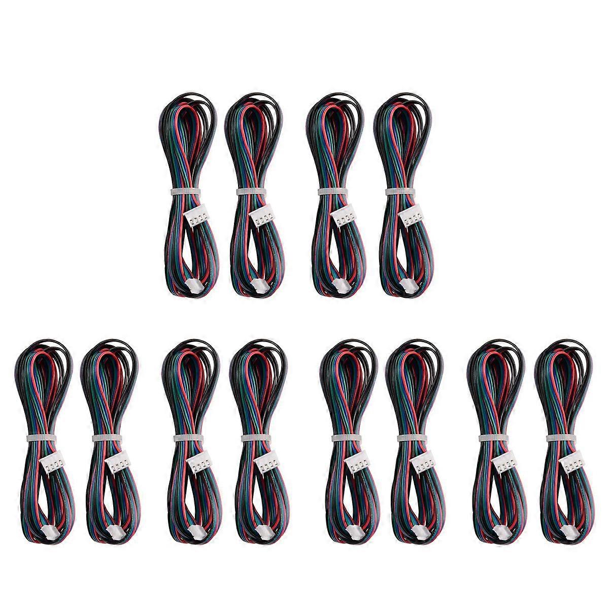 12Pcs 2M Motor Connector Cables XH2.54 4Pin to XH2.0 6Pin White Terminal Paralled Motor Wires for 3D