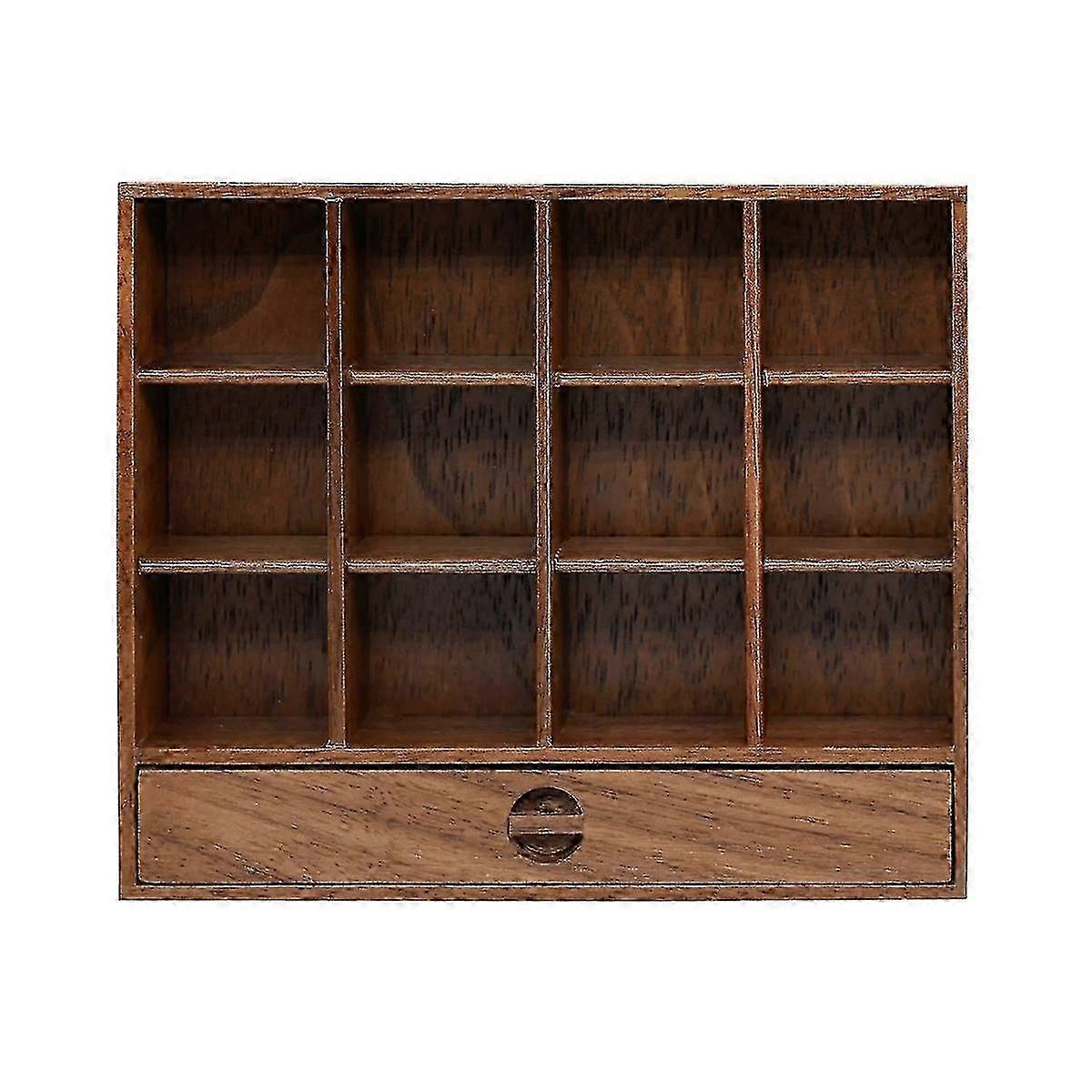 1/6 Bardak Tutucu Depolama Rafı Masif Ahşap Mini Kitaplık Dolabı Bebek Evi Mini Model Çalışma Odası Ac