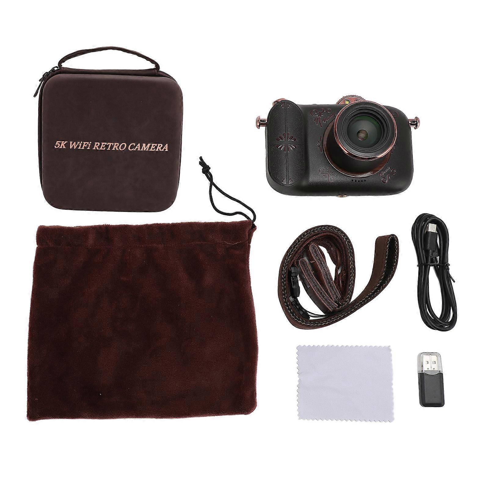 5K Digital Camera, 3.5 inch IPS HD Display, 96 MP, WiFi, Infrared Night Vision, 50x Digital Zoom, 4 Beauty Filters, 2500 mAh Battery