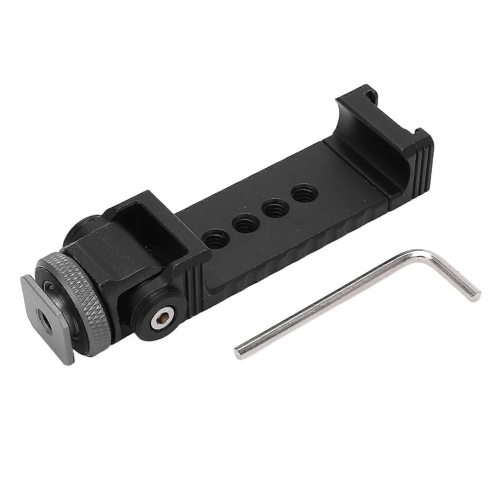 Rotatable Phone Tripod Mount with Cold Shoe, Adjustable Smartphone Holder, Portable Cell Phone Clamp